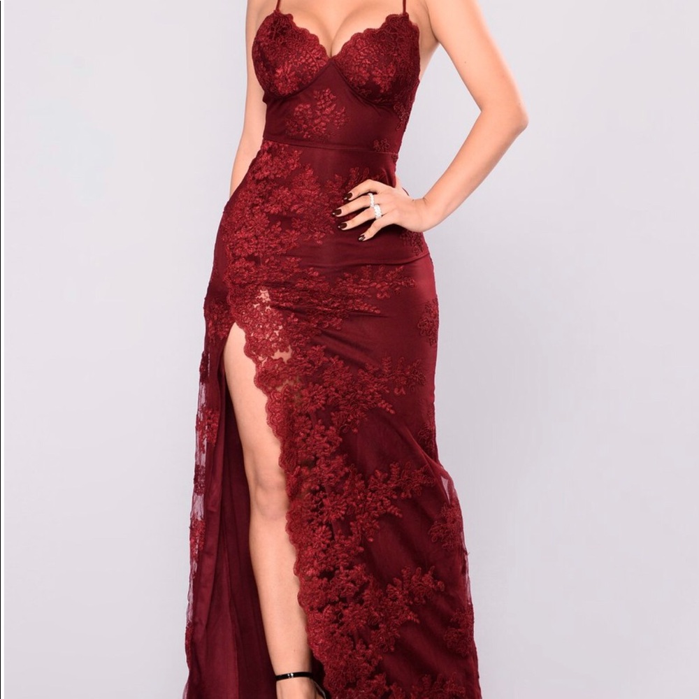 Burgundy dress